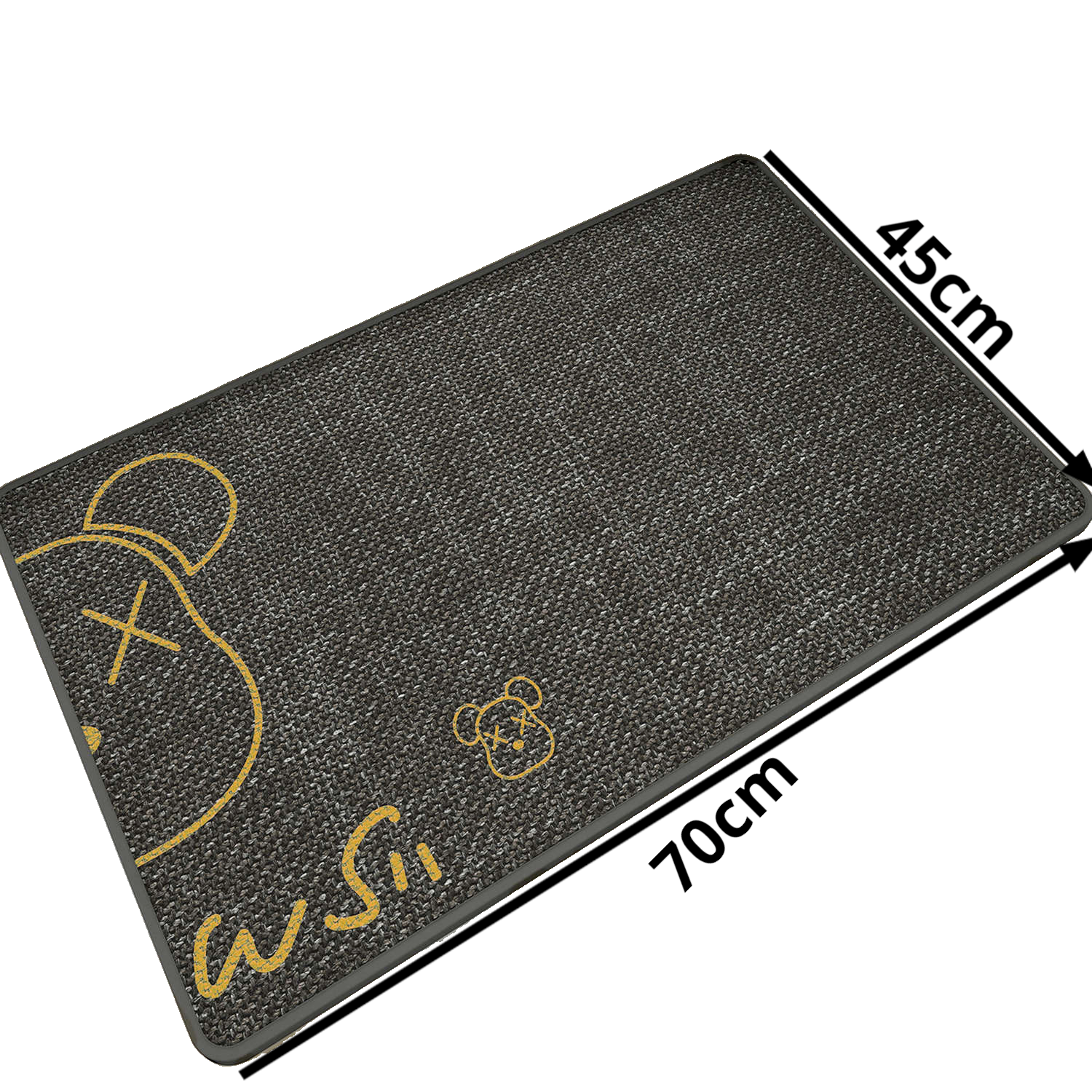 Tapis de salon en lin, tapis de salle de bain, 45 x 70 cm, antidérapant, absorbant, séchage rapide (beige foncé) - 5