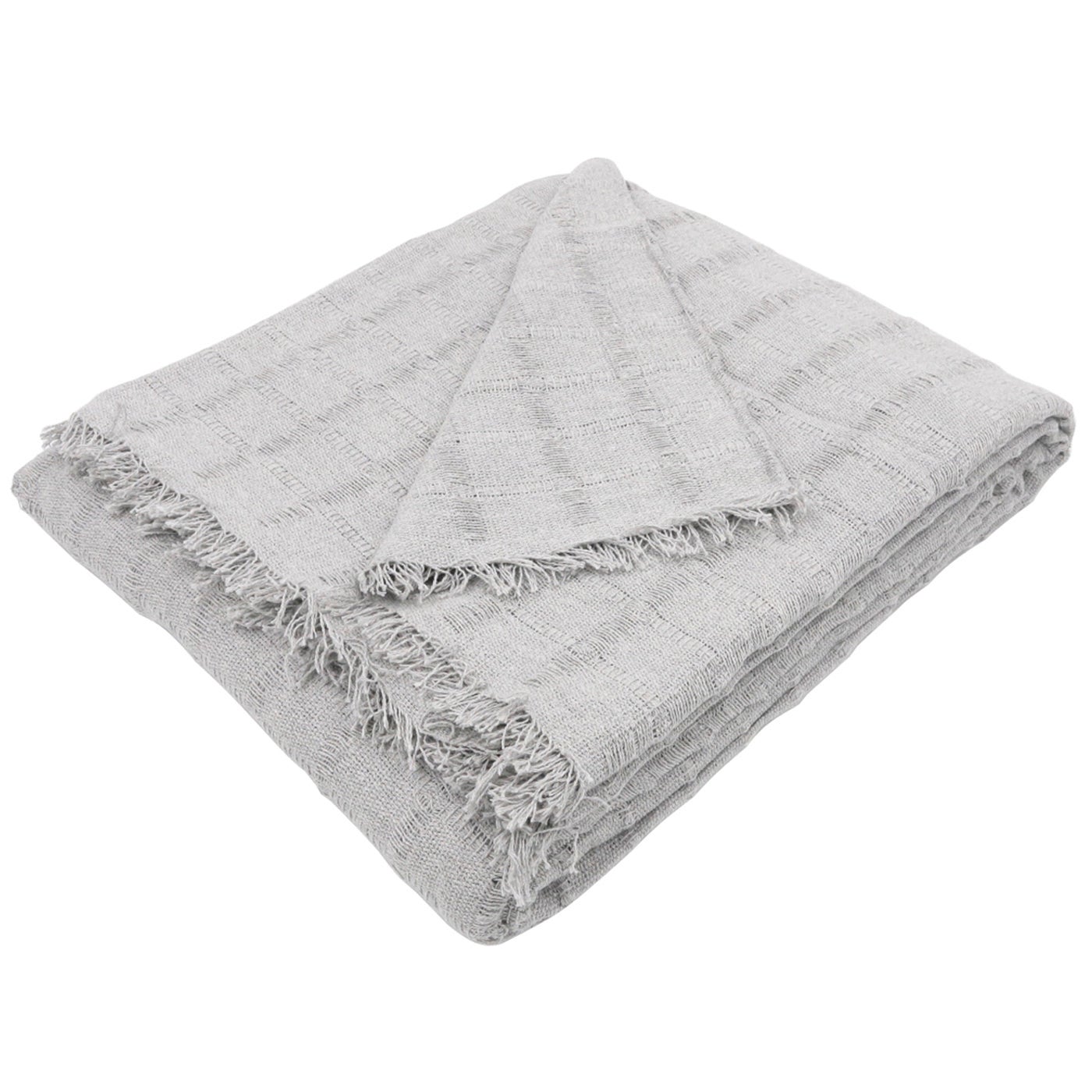 Home mercury - colcha multiusos sofa, cubrecama, jarapas, manta foulard, plaid para cama, cubresofa. (230x260cm, cuadro gris)