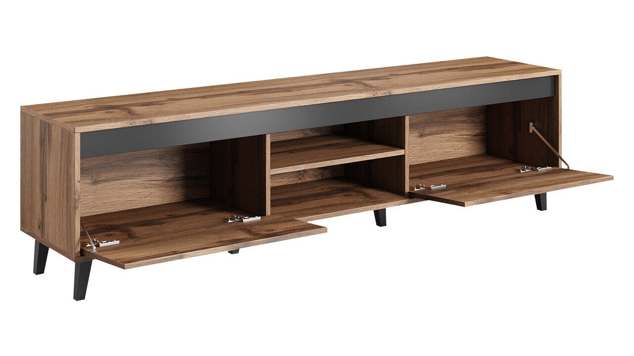 Meuble TV 170x49x38 cm Chêne Wotan NORDIS II meuble Hi-fi luxueux sideboeard commode sur pied - 2