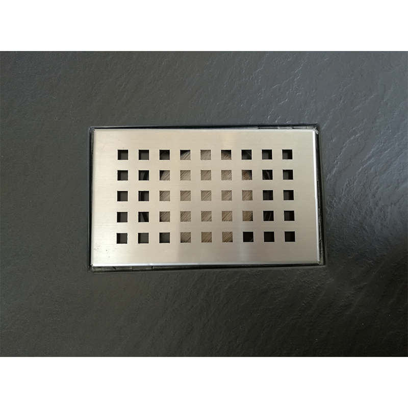 Grille inox PIATTO pour receveurs de douche en SoliCast motif quadrillage - 4