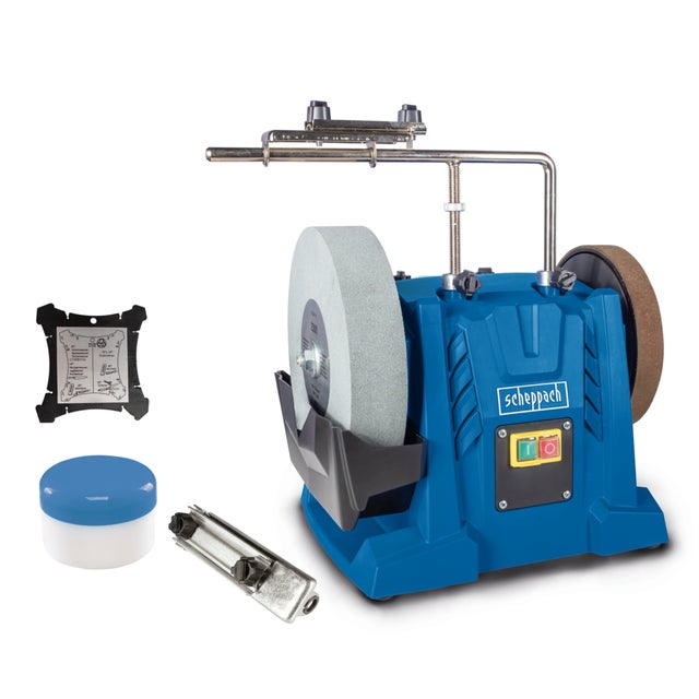 Scheppach Affûteuse à eau TIGER 7000S - 200W - 115 tr/min - grain 220 - disque 200 x 12,5 x 30 mm - accessoires inclus