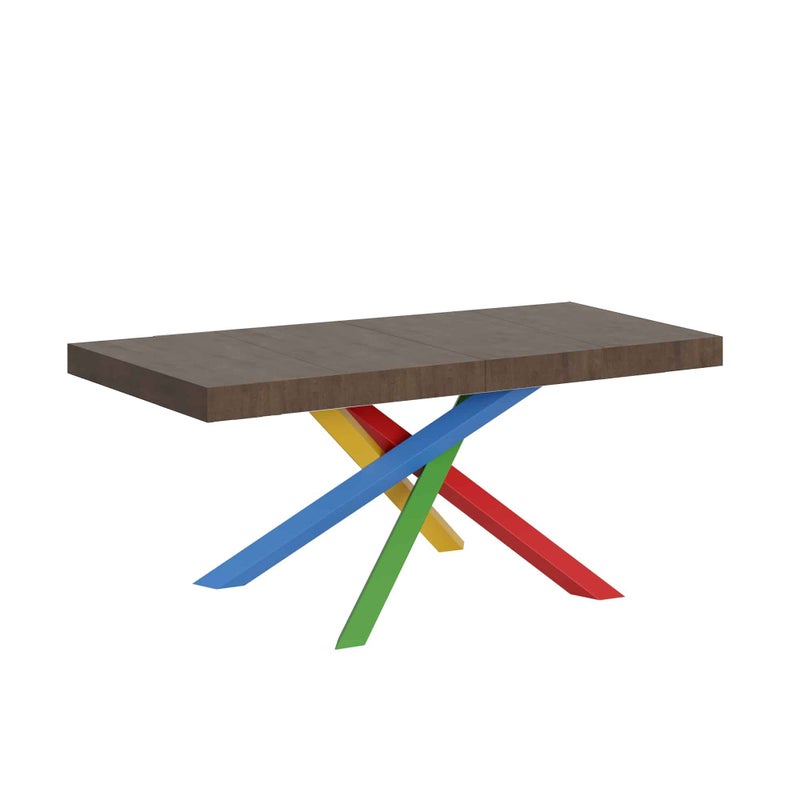 Stół rozkładany 120/380x90 cm Volantis Premium orzech nogi wielokolorowe 4/B