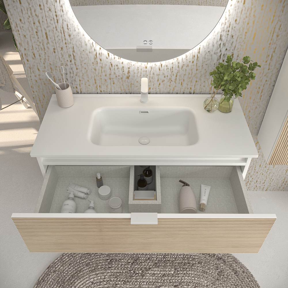 Mueble de baño con lavabo ADAM Gris 2 cajones 70x45cm | Leroy Merlin