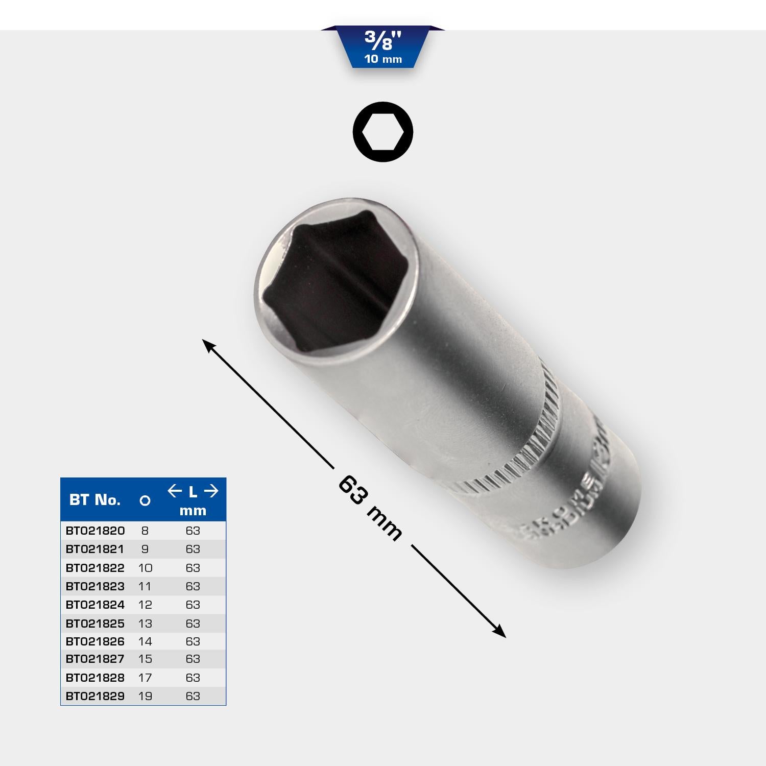 Brilliant Tools Douille 6 pans 3/8