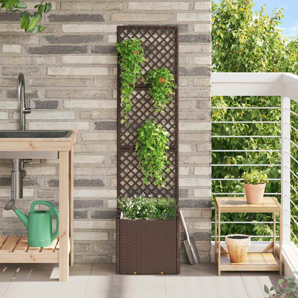 Doniczka ogrodowa Brązowy 35 x 30 x 135 cm Metal vidaXL