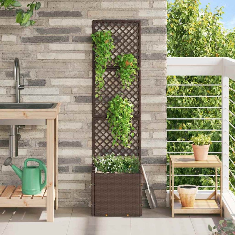 Doniczka ogrodowa Brązowy 35 x 30 x 135 cm Metal vidaXL