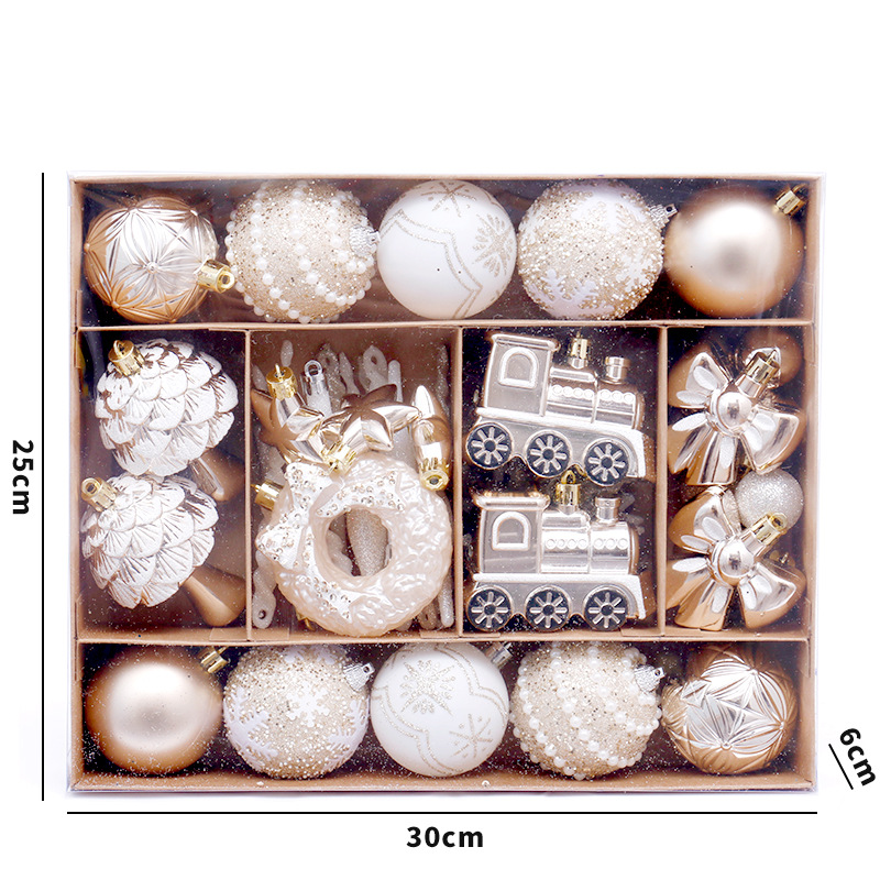 Conjunto de 45 enfeites para árvores de Natal, Conjunto de bolas de Natal, Decorações de Natal para pendurar, Pingentes para árvores de Natal - 3