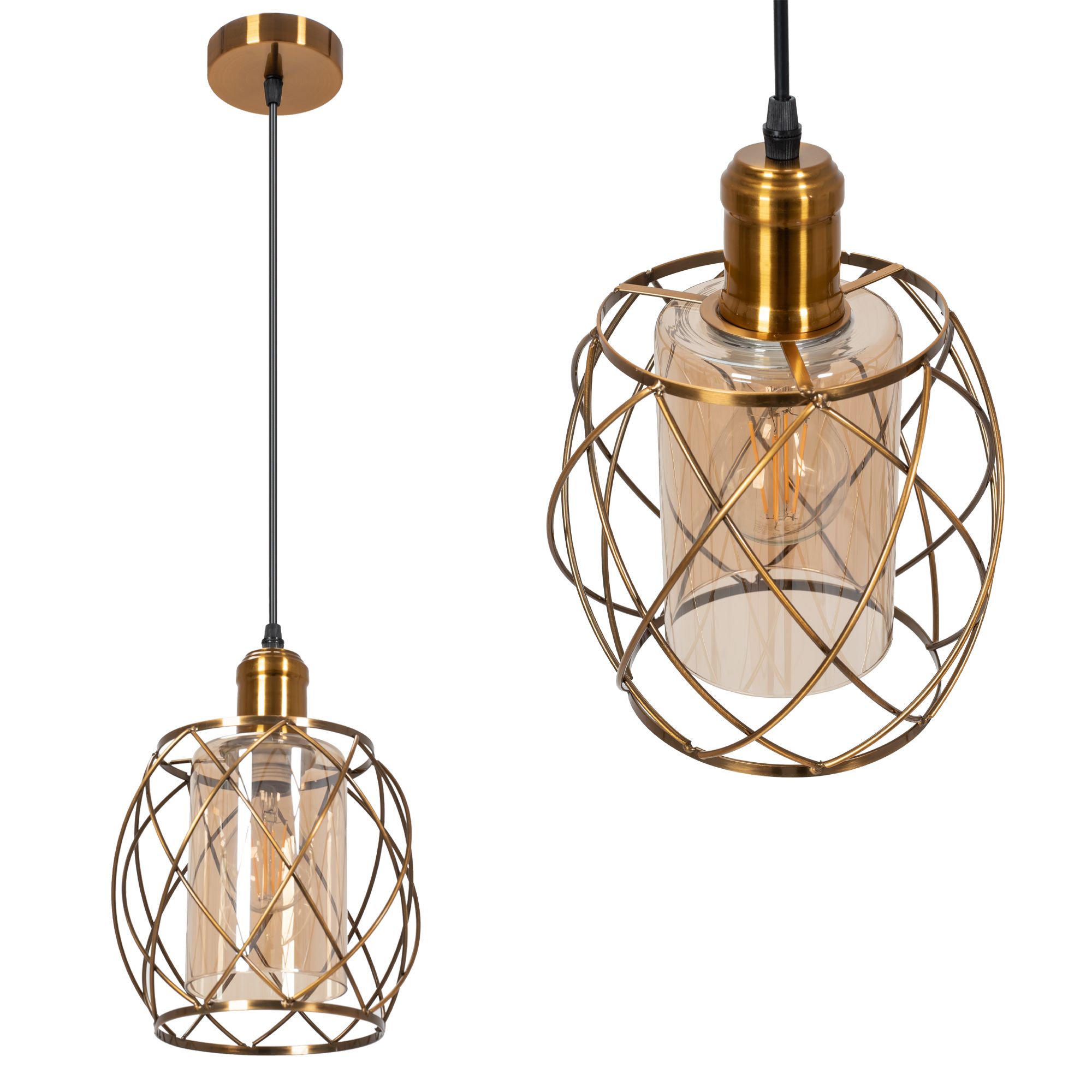 Lampa Sufitowa Wisząca Toolight App1129-1Cp Złoty