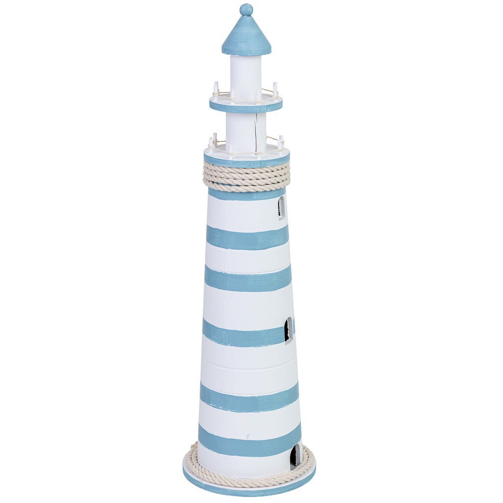 Wanderlust Figura De Decoración Faro De Madera 16X16x53h Cm Azul , Leroy Merlin