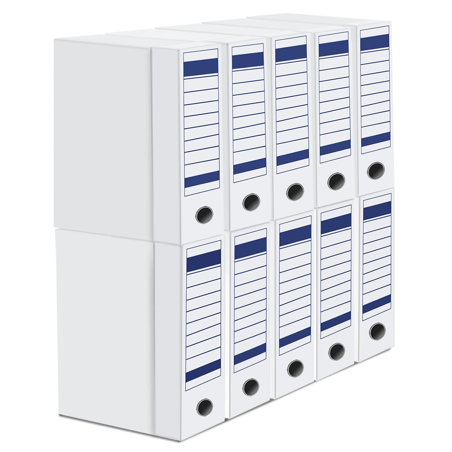 Pack De 3 Cajas De Archivo Definitivo TIENDA EURASIA – Cartón Duro Negro Y Blanco, 29,5x8,5x35,5 Cm, 2 Posiciones, Fácil Montaje