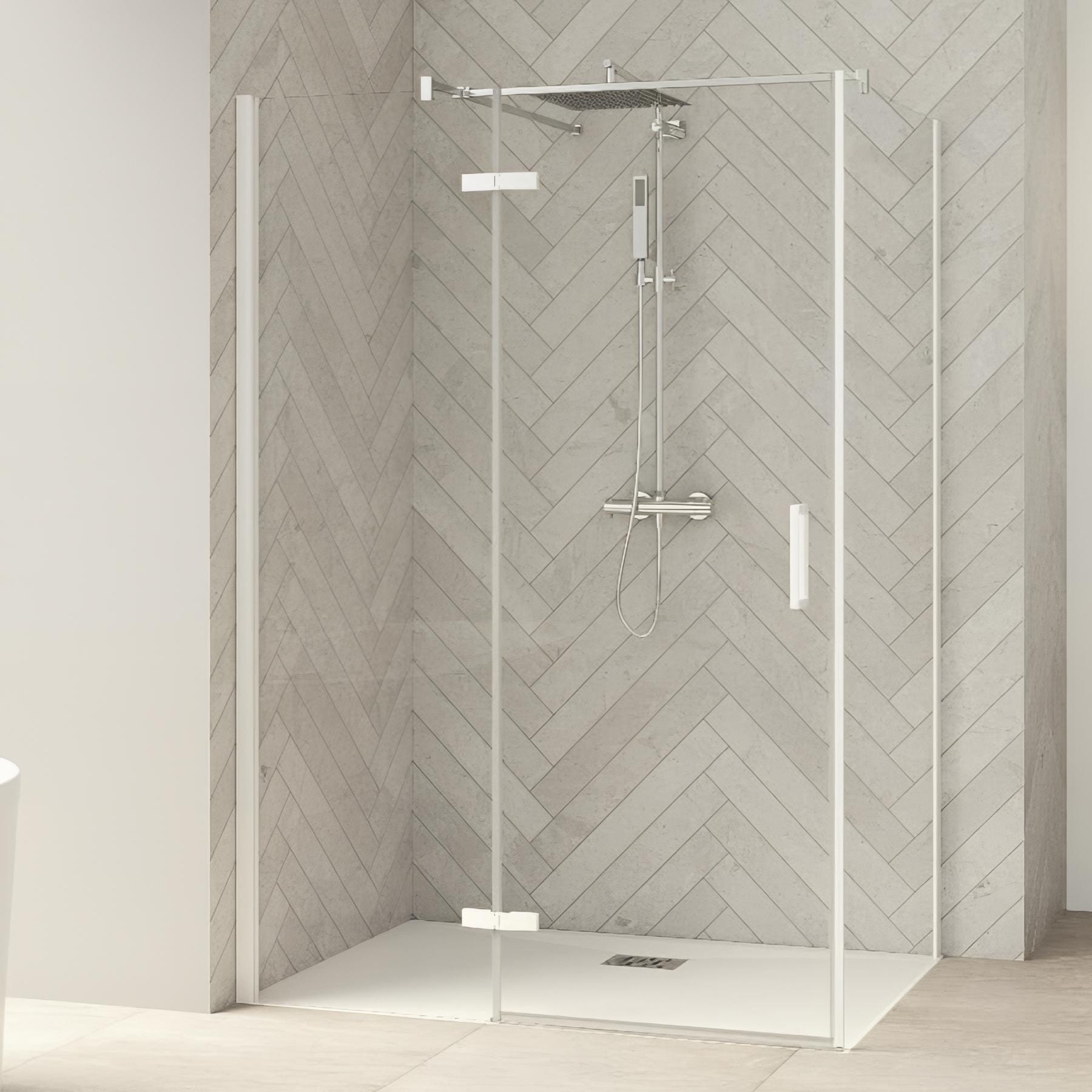 HSK Atelier Paroi de douche à l'italienne avec surface en verre traité HSK Atelier Paroi de douche à l'italienne avec surface en verre traité