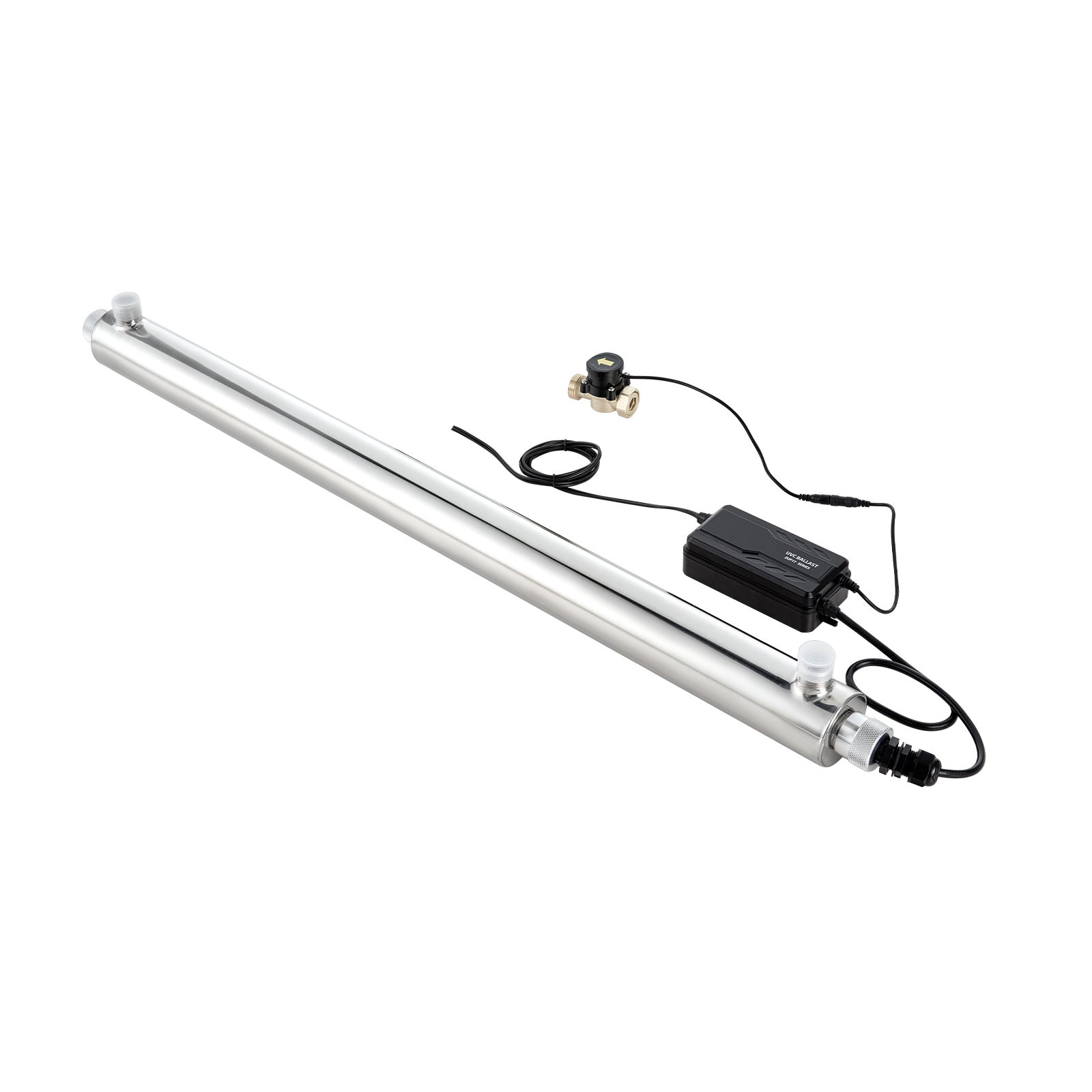 Purificateur d'Eau UV 12 W 3,785 L/min, Filtre à Eau Ultraviolet avec Boîtier en Acier Inoxydable, Filtration pour Toute la Maison avec Manchon en Quartz, Adapté pour la Douche Boire Nettoyage Purificateur d'Eau UV 12 W 3,785 L/min, Filtre à Eau Ultraviolet avec Boîtier en Acier Inoxydable, Filtration pour Toute la Maison avec Manchon en Quartz, Adapté pour la Douche Boire Nettoyage
