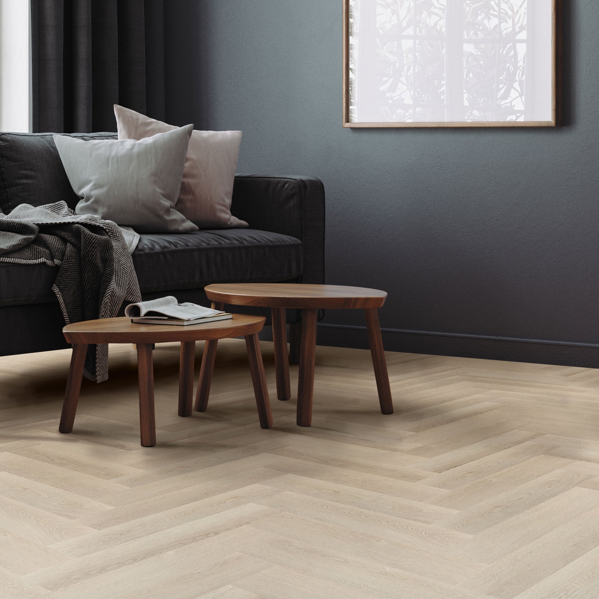 ML-Design Deluxe panele winylowe 61x12,8 cm x 4,2 mm 3,12 m²/40 desek jodełka jasny dąb antypoślizgowe wodoodporne klasa 34 wygląd drewna