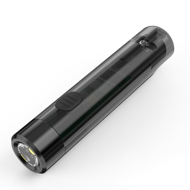 Mini breloc cu lanternă LED portabilă, 7 moduri, fluier de urgență și port USB-C
