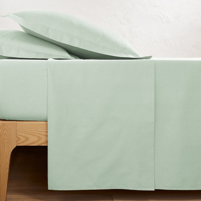 Drap plat en coton, Scenario - Vert clair - 180 x 290 cm