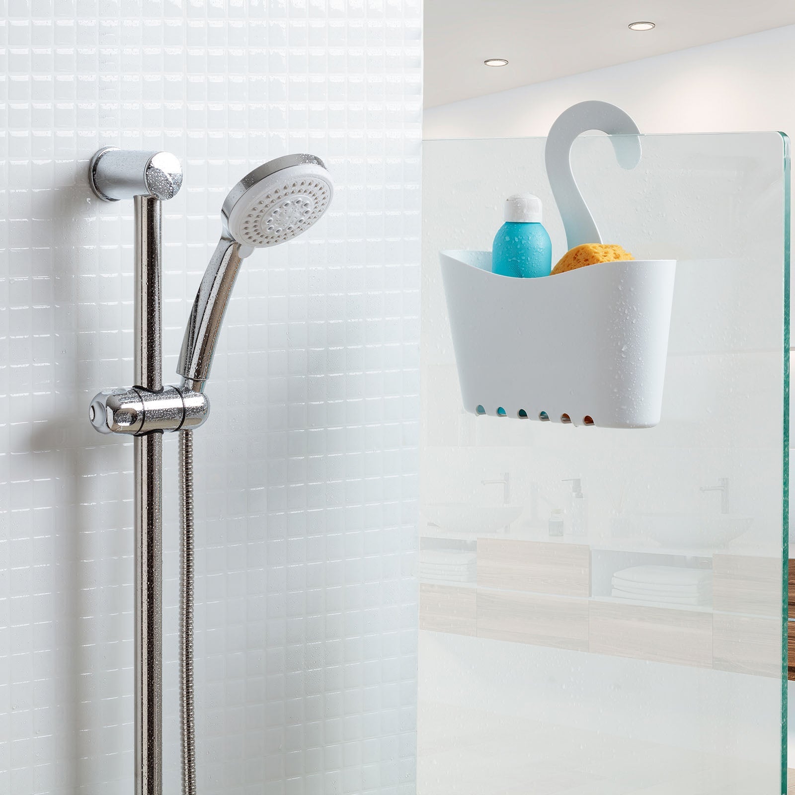 TATAY Standard - Cestillo de Ducha Multiusos con Colgador Adaptable. Blanco - 7