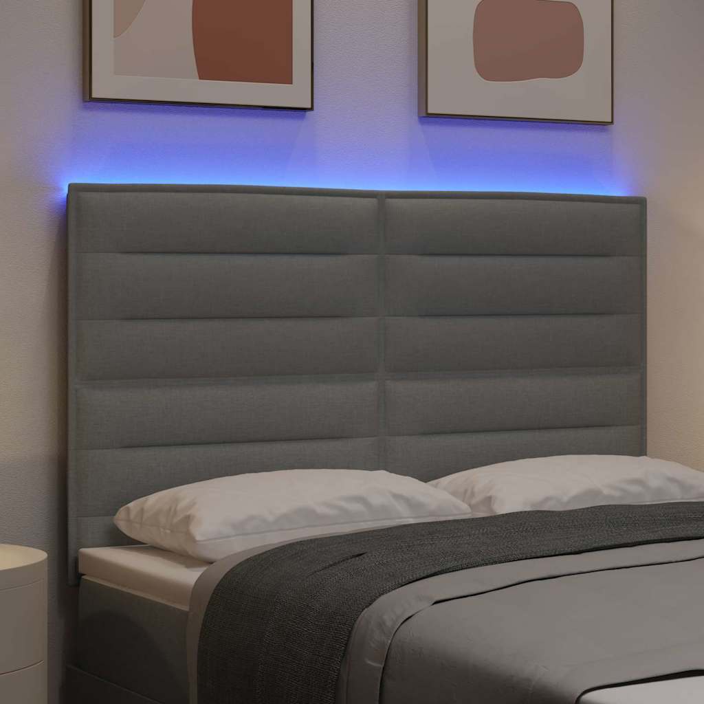 Tête de lit LED avec bandes LED Gris clair 160 cm tissu vidaXL - 5