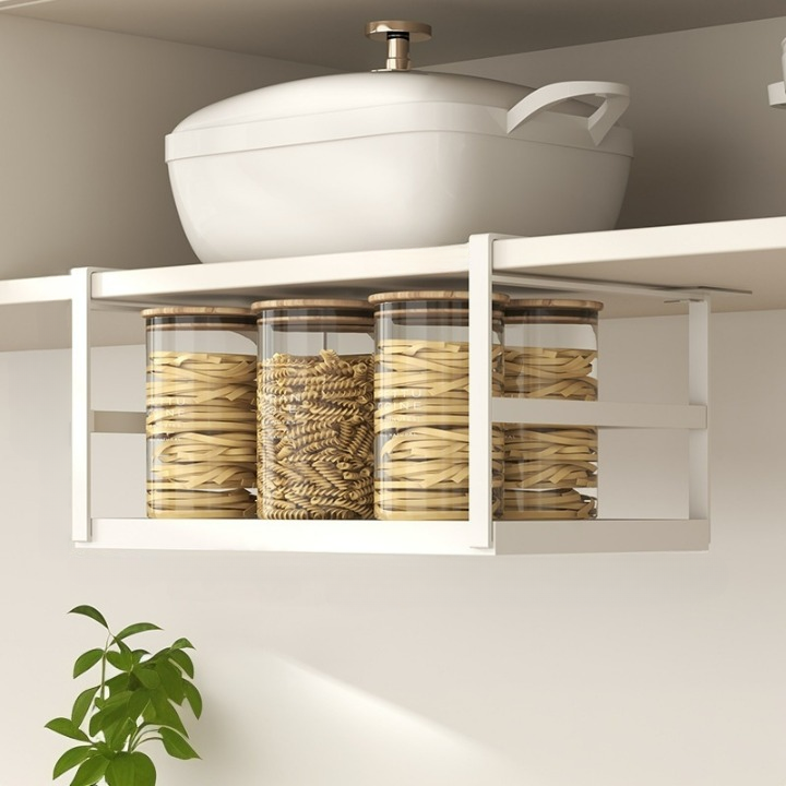 Półka na przyprawy ścienna, bez wiercenia, stała, biała 38*22*18,7 cm