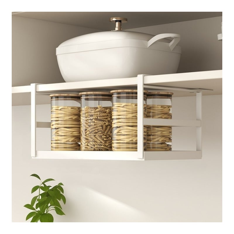 Półka na przyprawy ścienna, bez wiercenia, stała, biała 38*22*18,7 cm