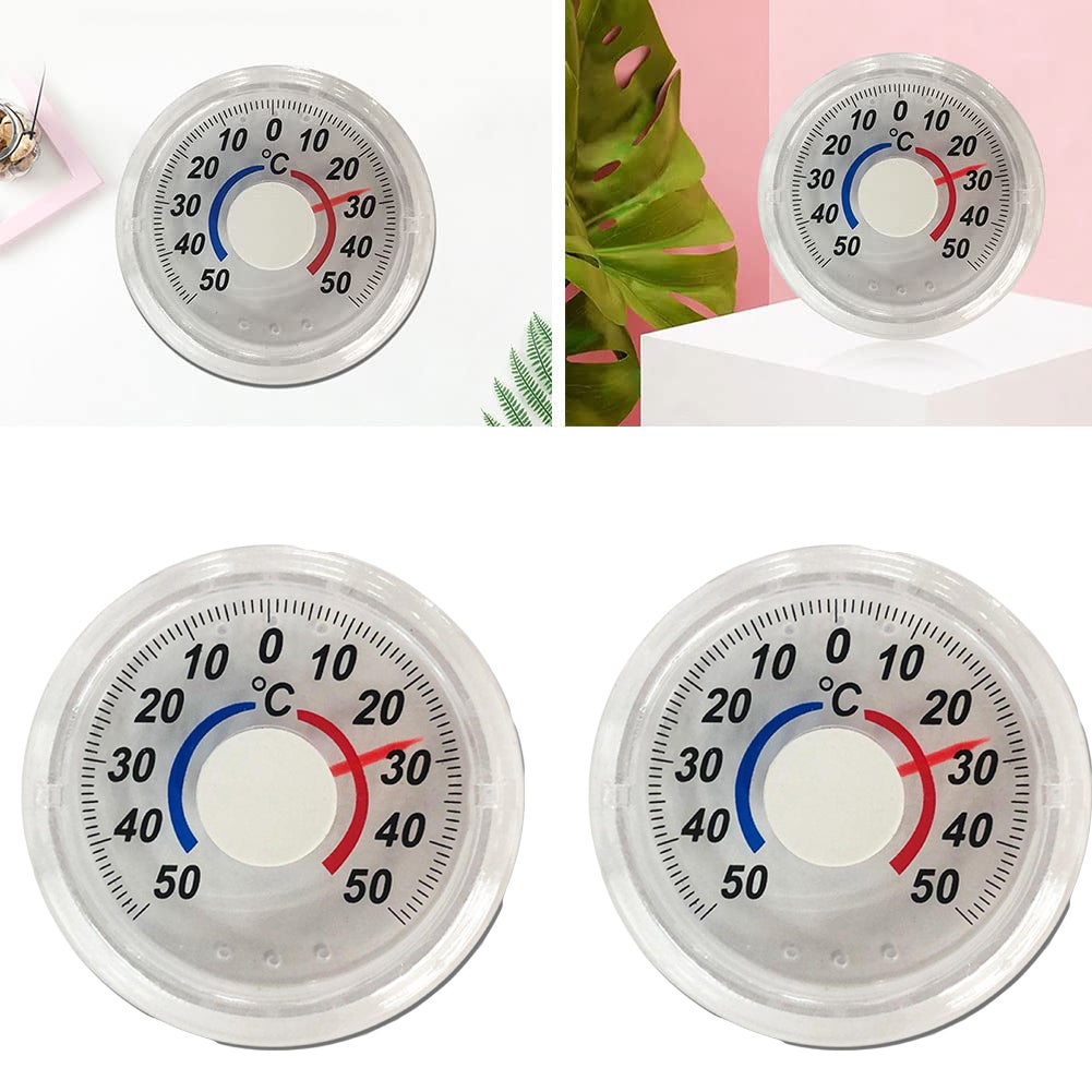 2 termometry o wysokiej precyzji, okrągłe termometry okienne, zakres pomiarowy: -50℃~50℃, odpowiednie do szklarni, ogrodów i domów