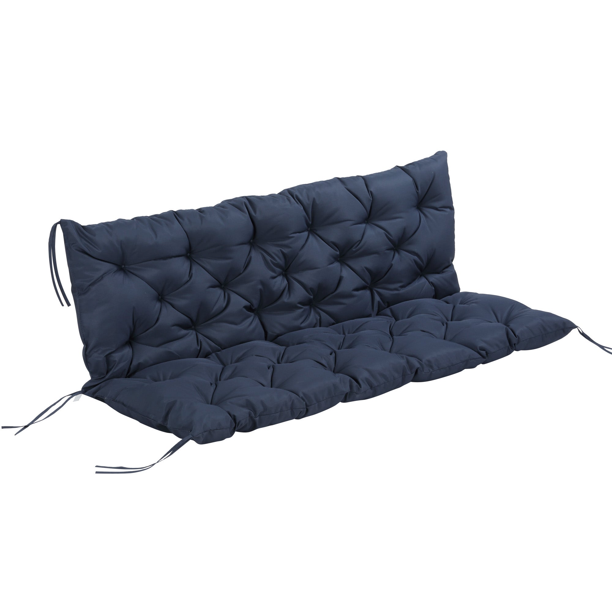 Almofada para Banco com Encosto Outsunny Poliéster e Algodão Azul marrinho 150x98x8cm - 2