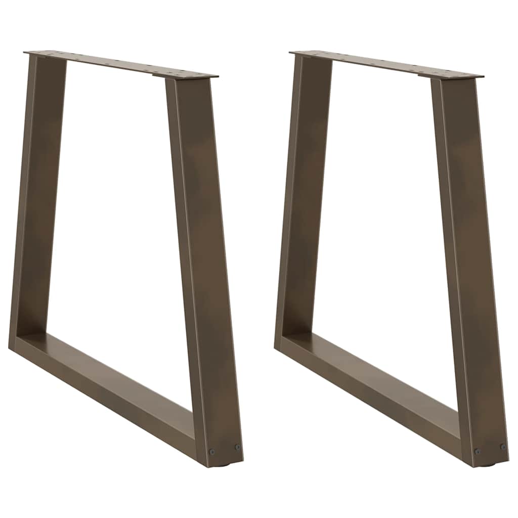 Nogi do stołu jadalnego w kształcie litery V 2 szt. Naturalna stal 80x(72-73,3) cm Stal vidaXL
