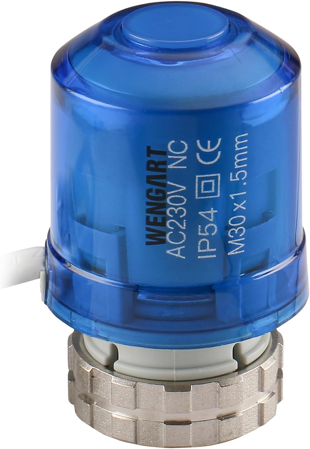 Zawór Siłownik Termiczny WG02 AC230V M30x1.5 Włącz/Wyłącz LED 360° Ogrzewanie Podłogowe Niebieski