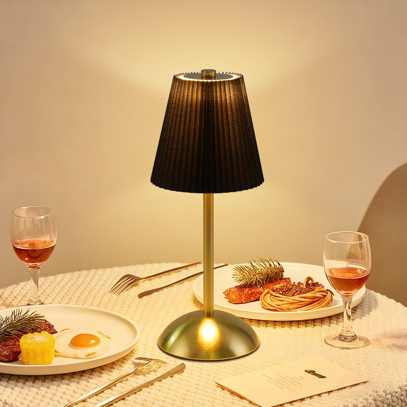 Nettlife Lampada da Tavolo Senza Fili Set di 2 - Lampada Comodino LED Touch Dimmerabile, Ricaricabile USB, Paralume Tessuto, Design Moderno - 3