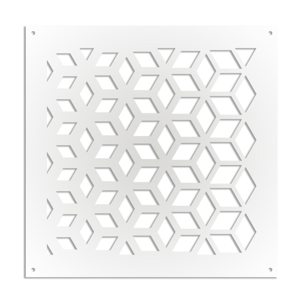 METAMORPHOSIS - Panel perforowany z PVC - Parasol przeciwsłoneczny - Rozmiar 73x73 cm - Grubość 1 cm - Kolor BIAŁY