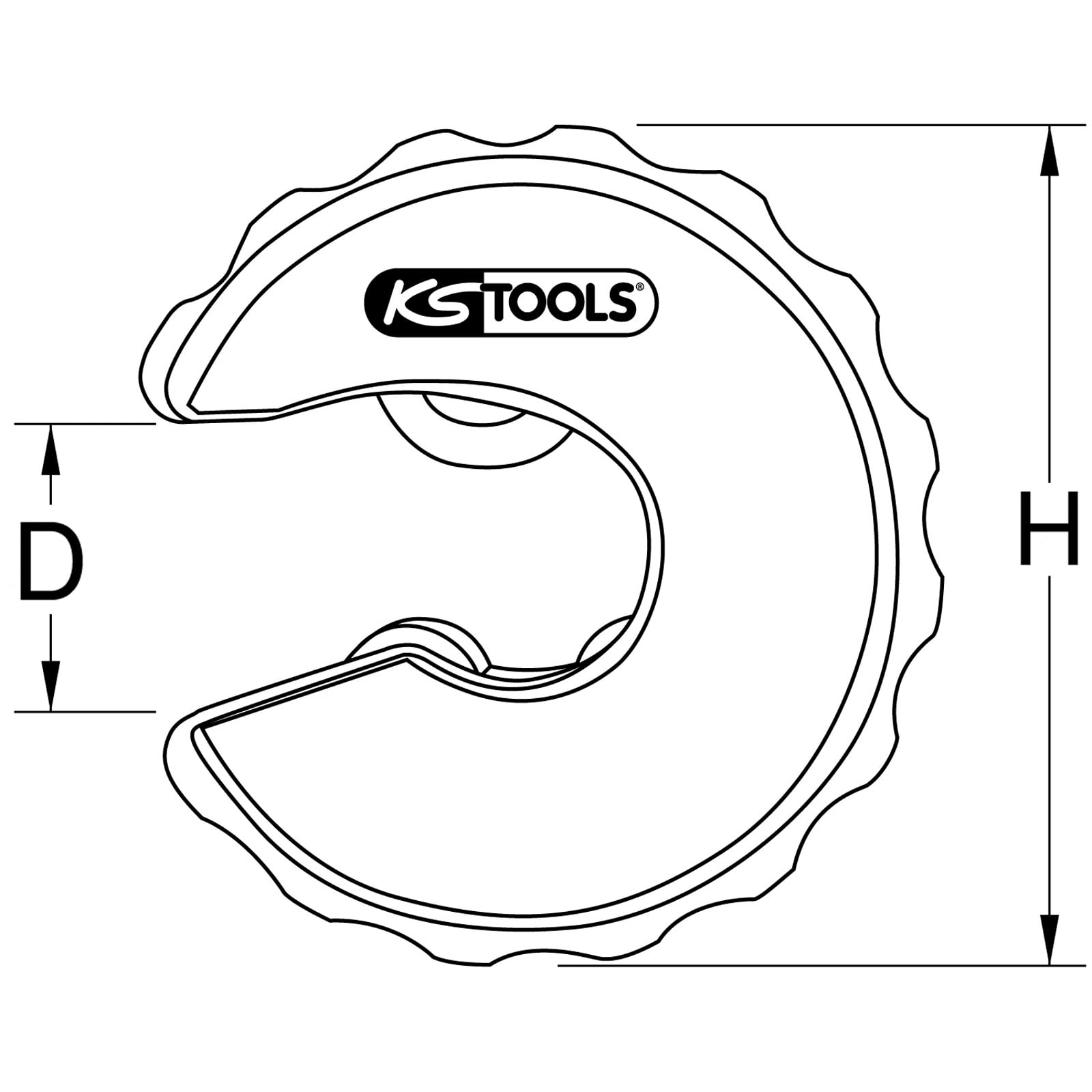 KS TOOLS Coupe-tubes à cliquet pour tubes en cuivre, 15 mm - 7