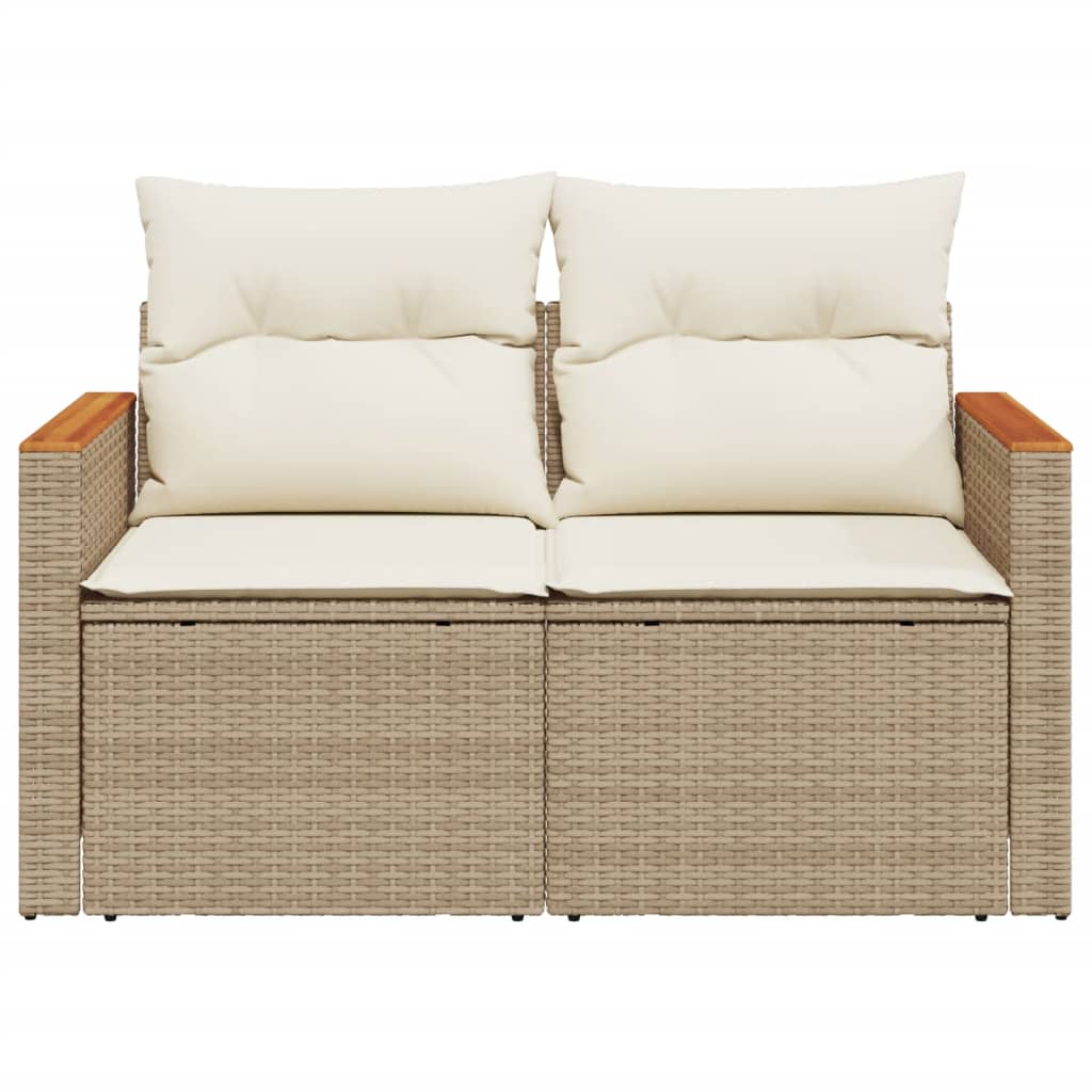 Salon bas de jardin en Rattan synthétique Beige 2 personnes - 5