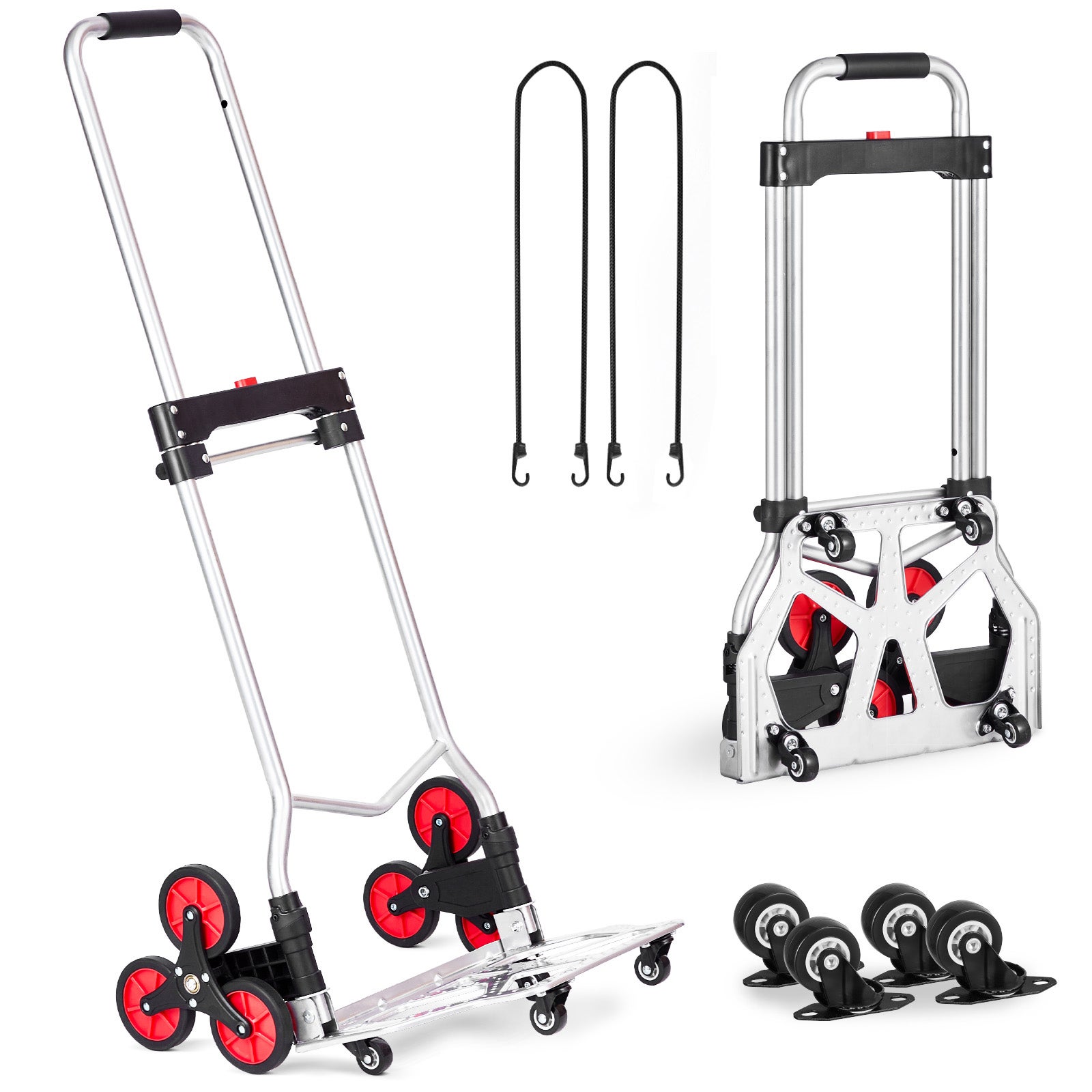 trolley pour achats 55 litres rouge sur roues ABS - palstique corbeilles d´achats mobile muticolore