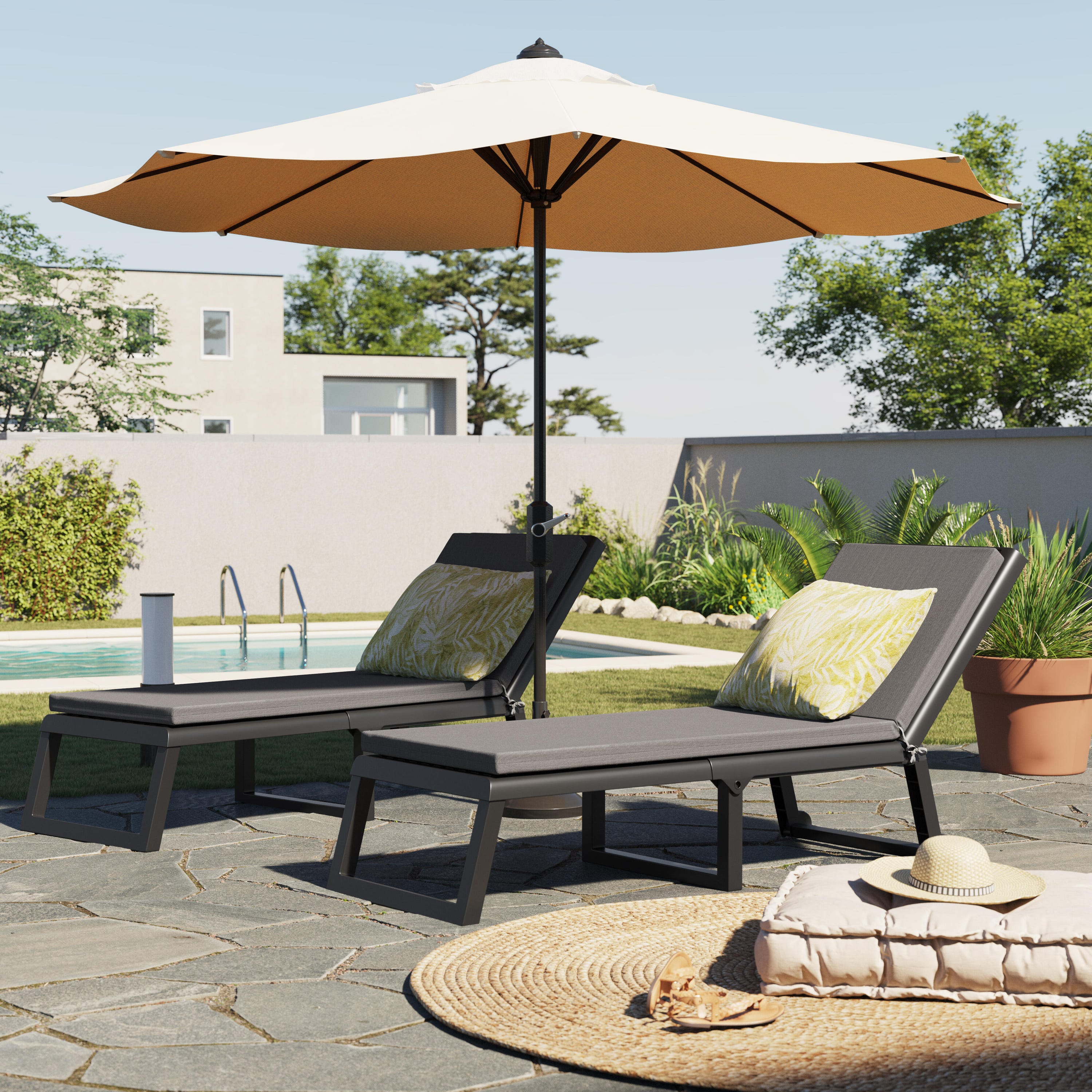 Poduszka na leżak Specjalny basen szara 60x190 cm