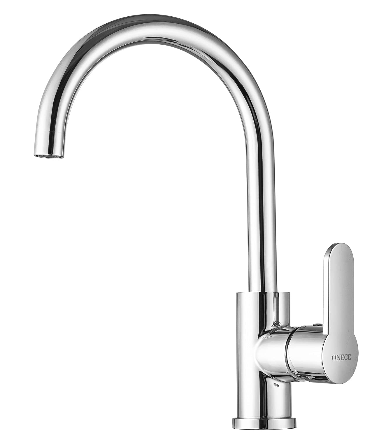 Heable Miscelatore per lavello da cucina, elegante, in ceramica bianca, a doppia leva, monoblocco girevole, con rubinetteria standard UK