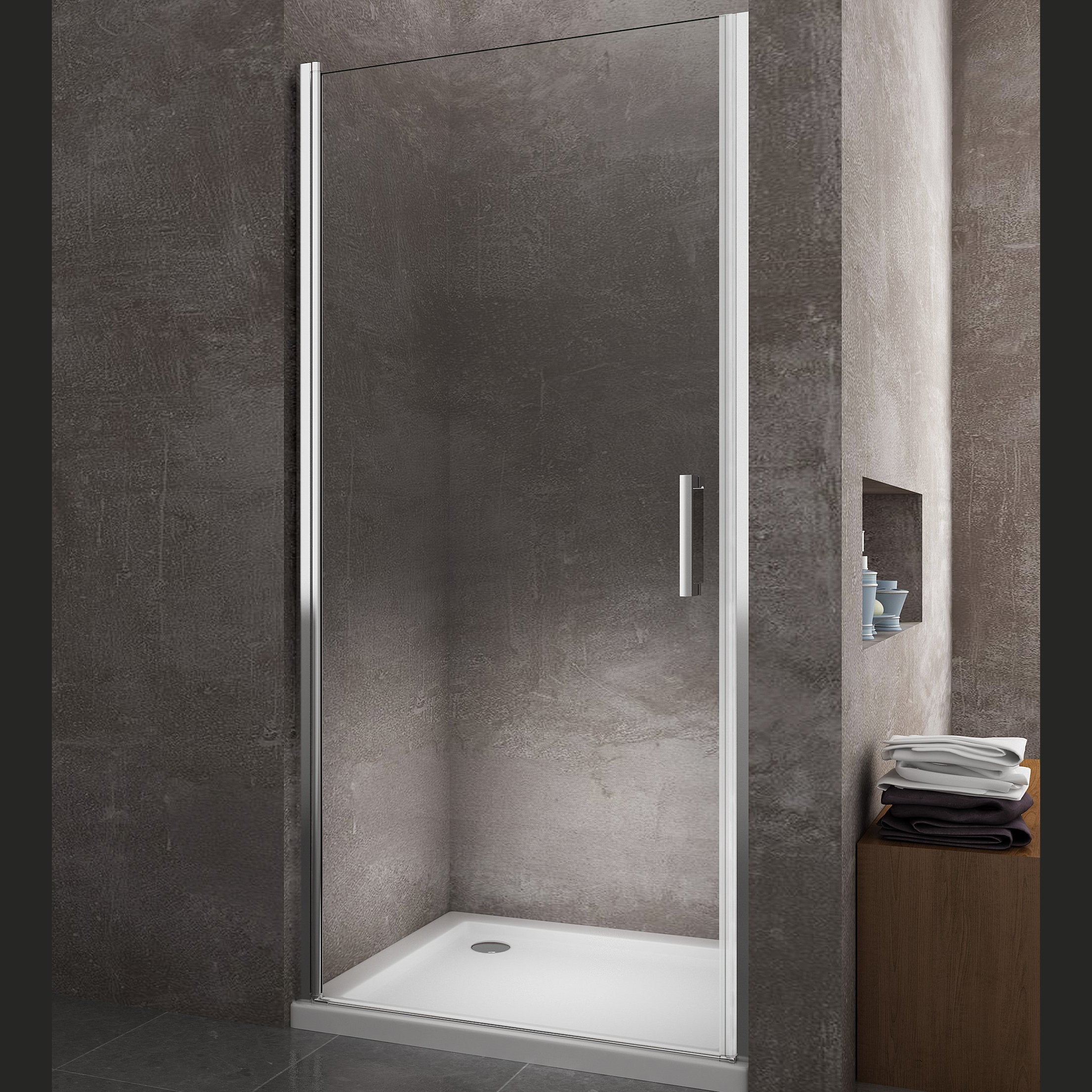 Parete Doccia Battente In Nicchia Vetro 8 mm Easy-clean Reversibile 69-73 H 200 cm - 5