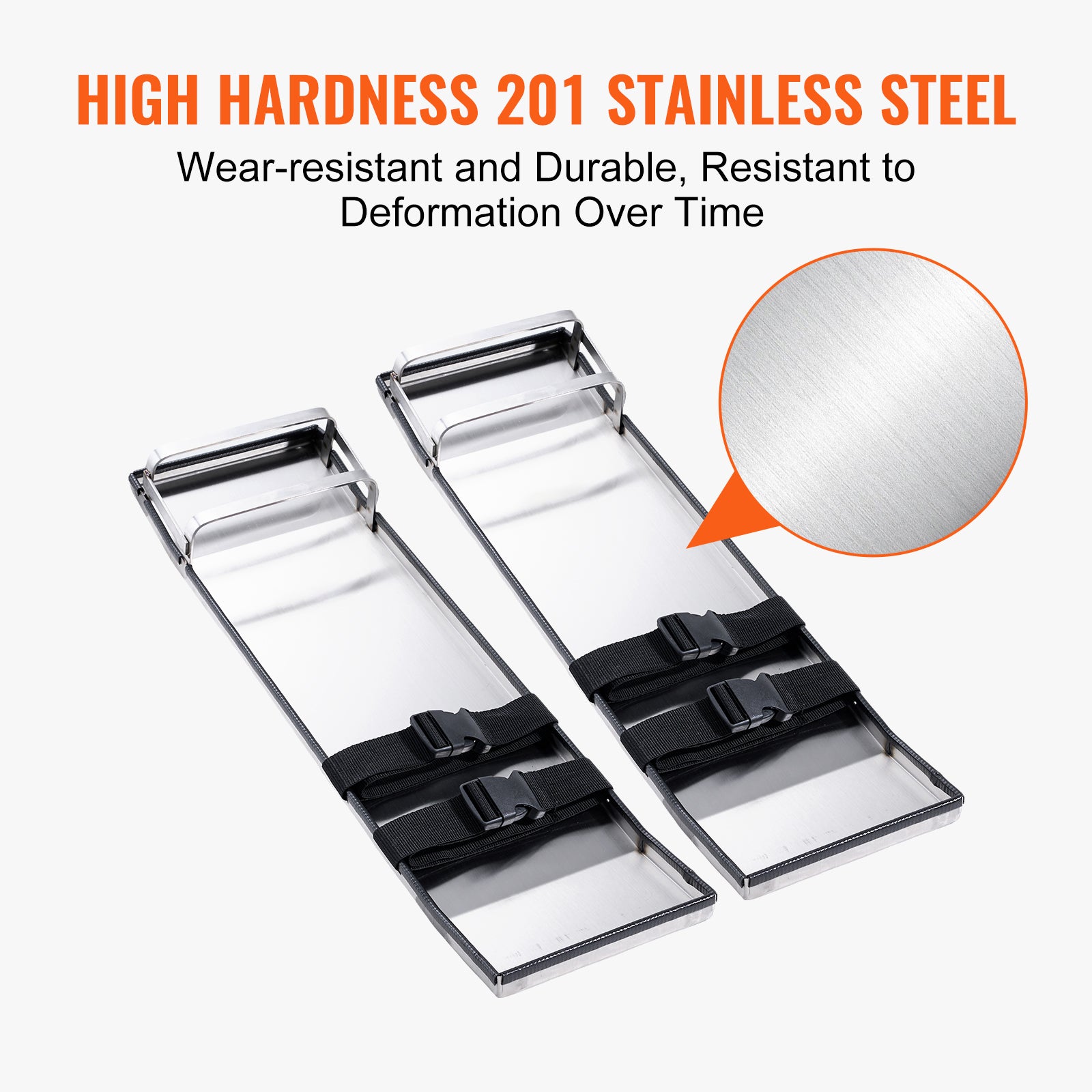 Planchers genou SucceBuy en inox pour béton 28'' x 8'', glissières pour travaux en béton, coussinets de genou avec sangles pour ciment et finition - 8