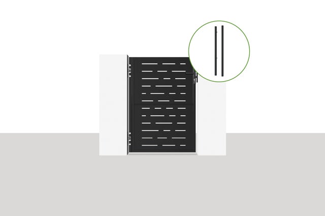 Portillon acier 1M NALI ARLBERG H.140cm Noir mat + 2 poteaux acier DARIO