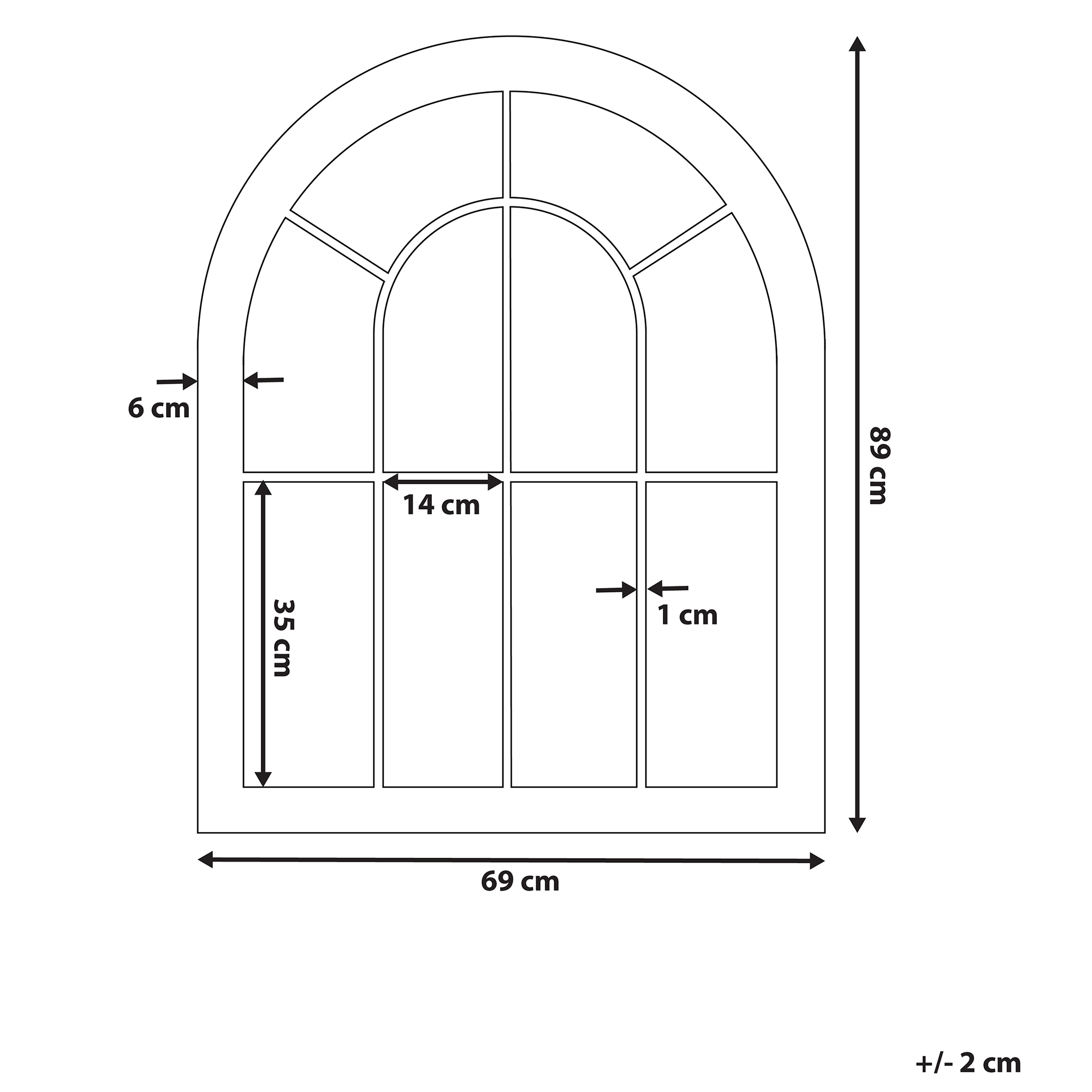 Specchio EMBRY 69 cm 88 cm Metallo Beige - 3