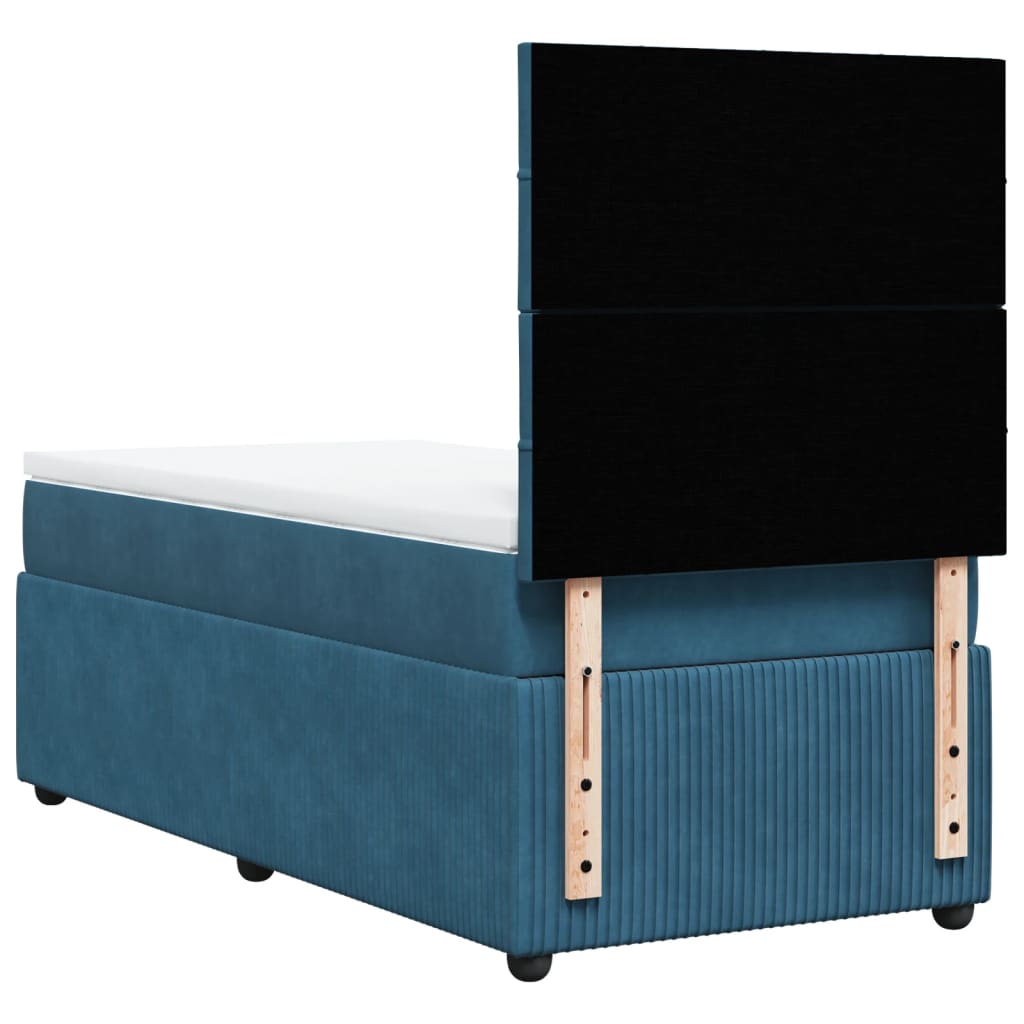 Sommier à lattes de lit avec matelas bleu 100x200 cm — COMFORTXL - 8