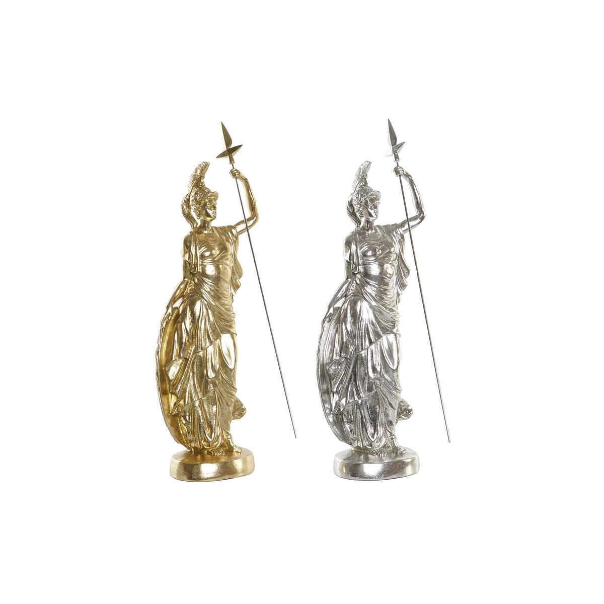 Figura decorativa dkd home decor 16,5 x 10,5 x 50 cm plateado dorado neoclásico (2 unidades)
