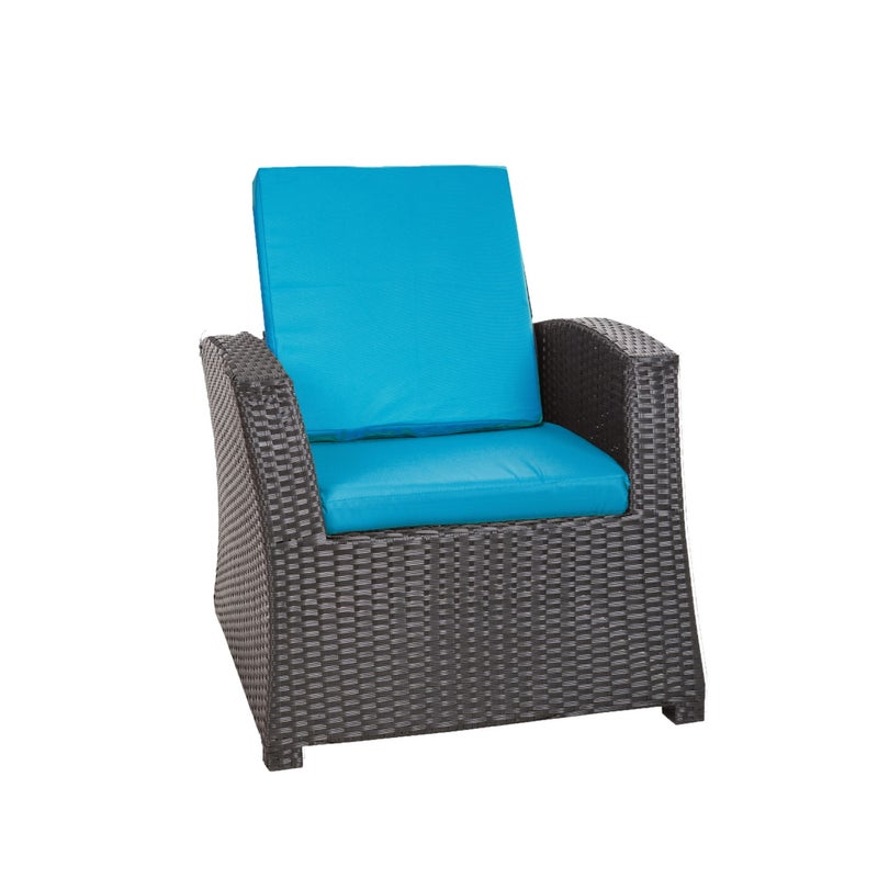 1x Zestaw poduszek na fotel ogrodowy rattanowy 56x52x7 niebieska poduszki na krzesło ogrodowe z oparciem poduszki na fotele technorattanowe na taras