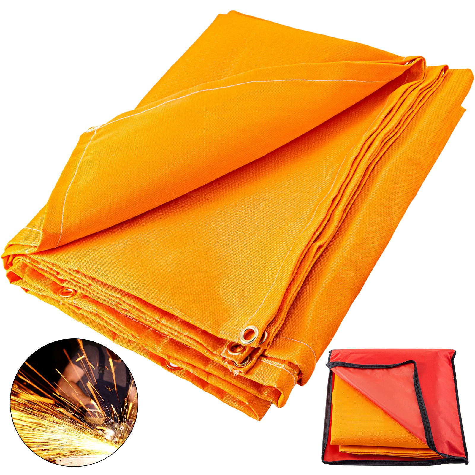 Couverture Anti-feu Fibre De Verre 1.8x3.05m (6x10pi) - Ignifuge 550°C - Pour Soudure, Poste à Essence - Œillets