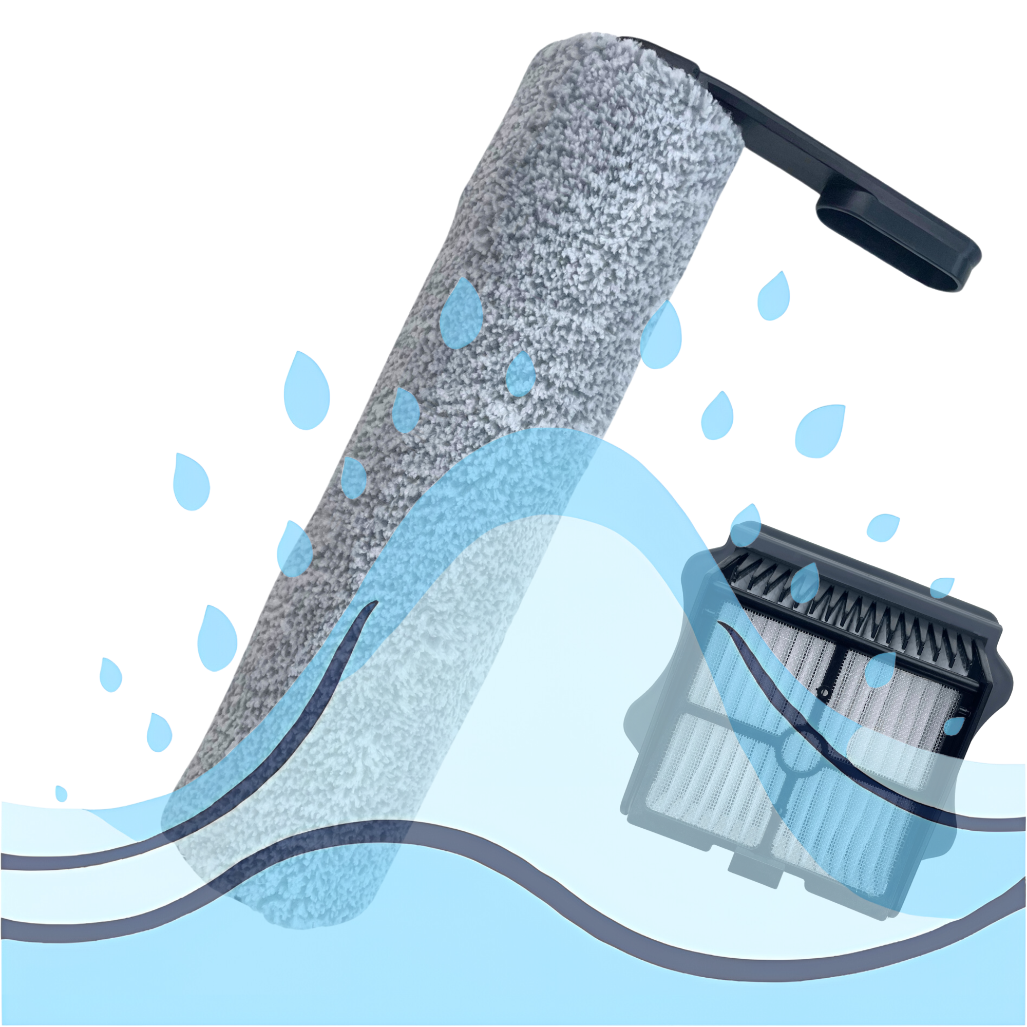 Pack accessoires pour Tineco Floor One S5 / Floor One S5 PRO / Floor One S5 PRO 2 / Floor One S5 EXTREME - Rouleau Brosse [Lot 2] Filtre [Lot 2] - 7
