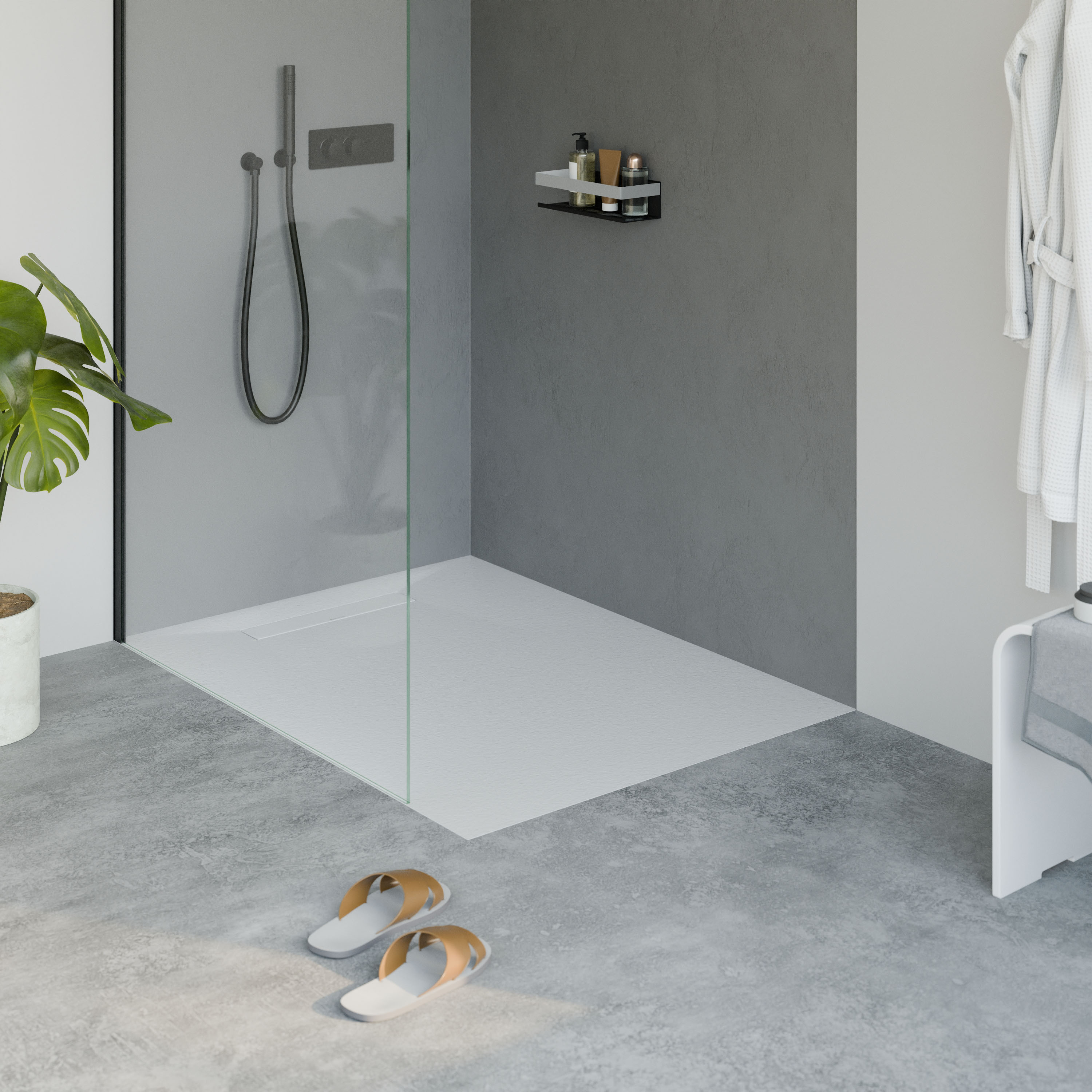 Bernstein Brodzik płaski odlew mineralny LAVOA 120x90 biały mat