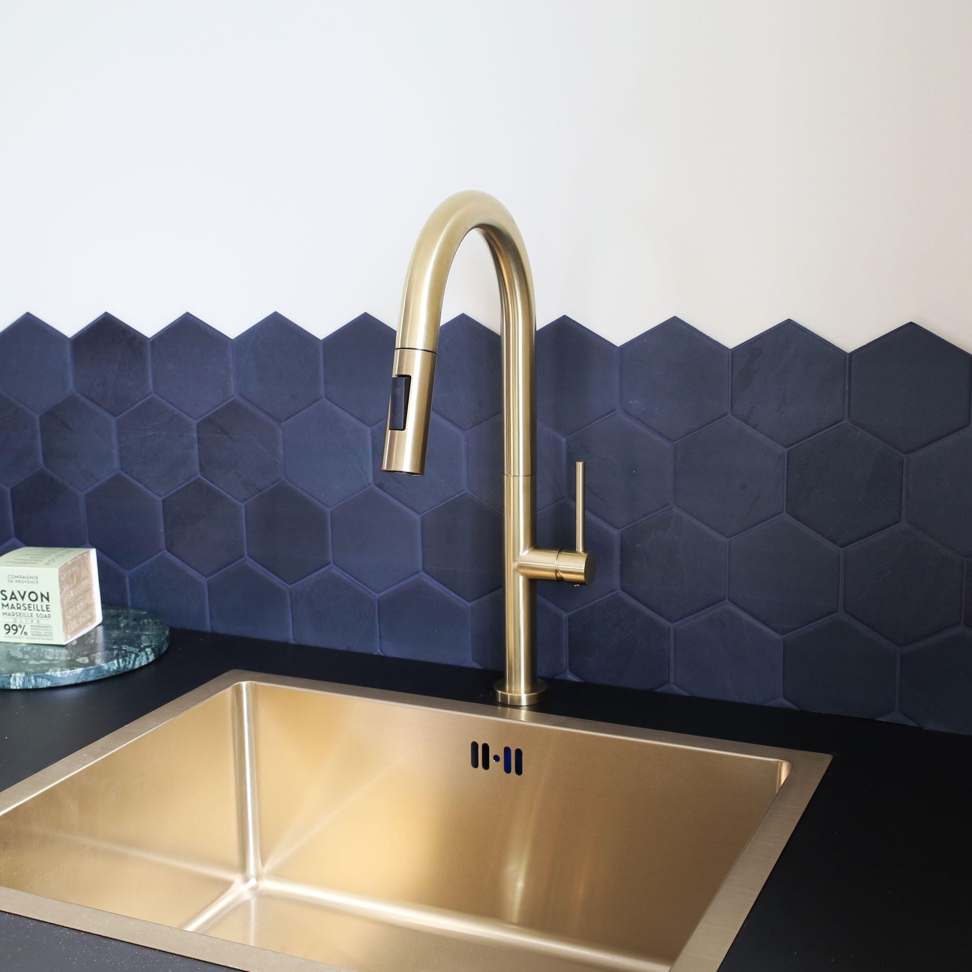 Miscelatore da cucina con doccetta ESSEBAGNO Portofino Oro - 5