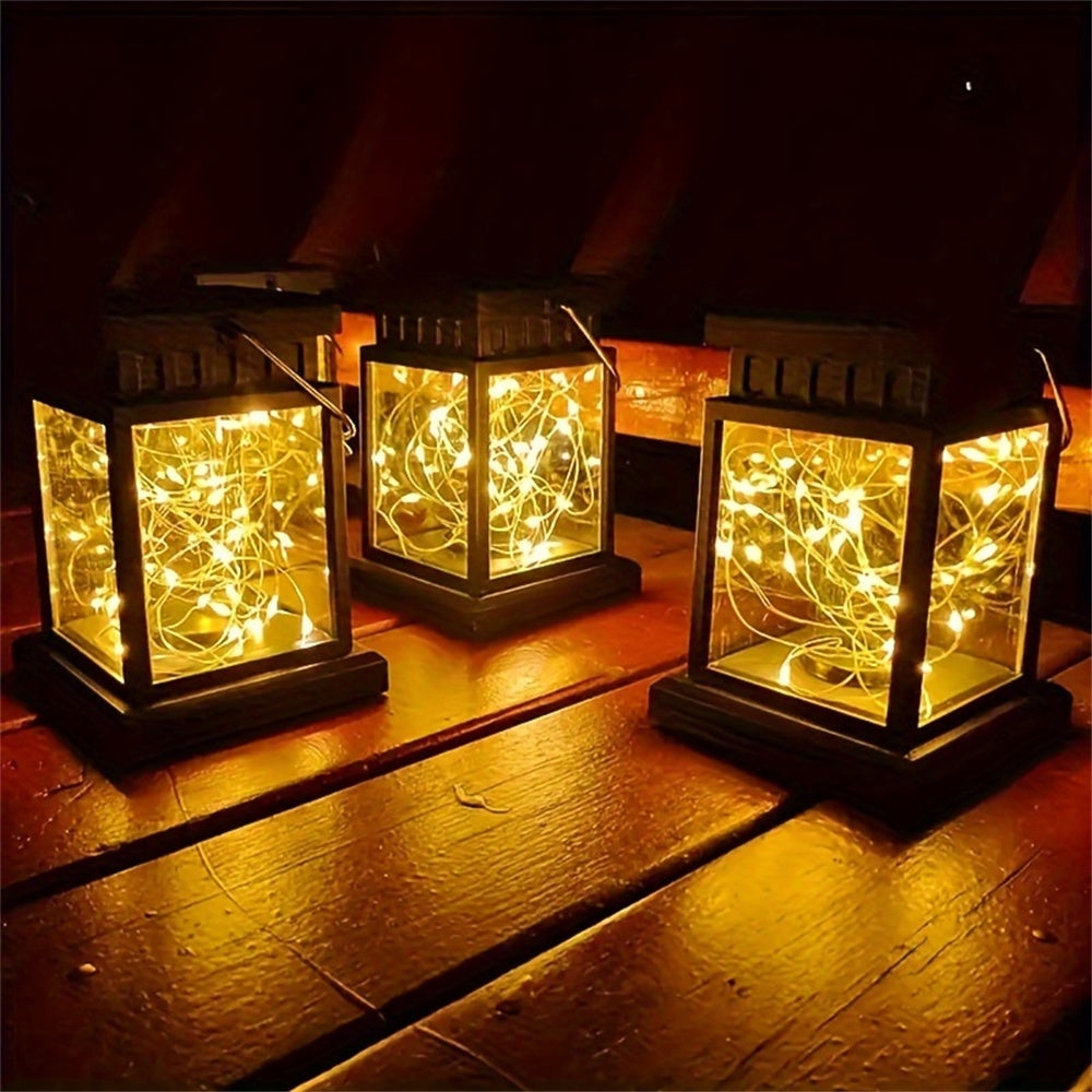 Lot de 2 lanternes solaires, décoration de jardin à suspendre, idéales pour Halloween, Noël ou Thanksgiving - 6