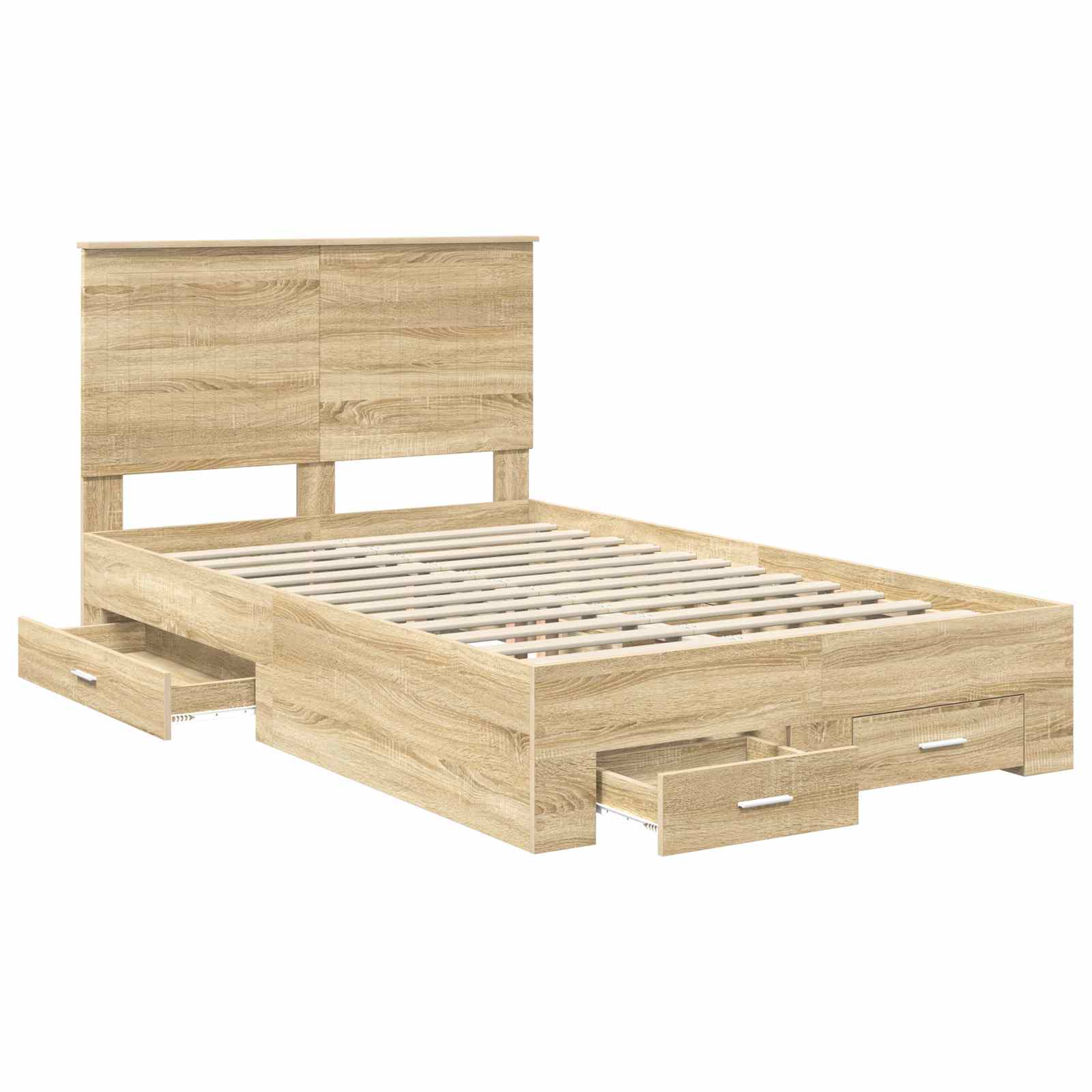 Cadre de lit chêne 120 x 200 cm en panneau de bois - 5