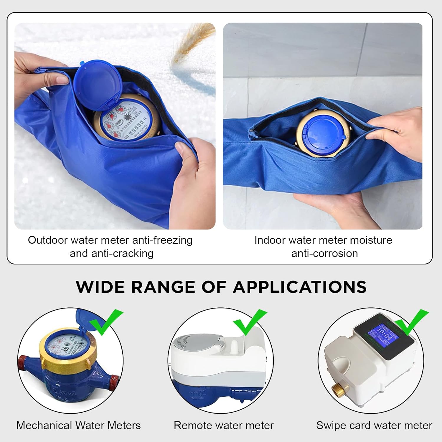 Housse d'Isolation à Compteur d'eau, 55x26.5cm Couvercle Isolé pour Compteur d'eau, Universel Protection Contre pour Vanne, Couvercle de Vanne Anti-Ge - 4