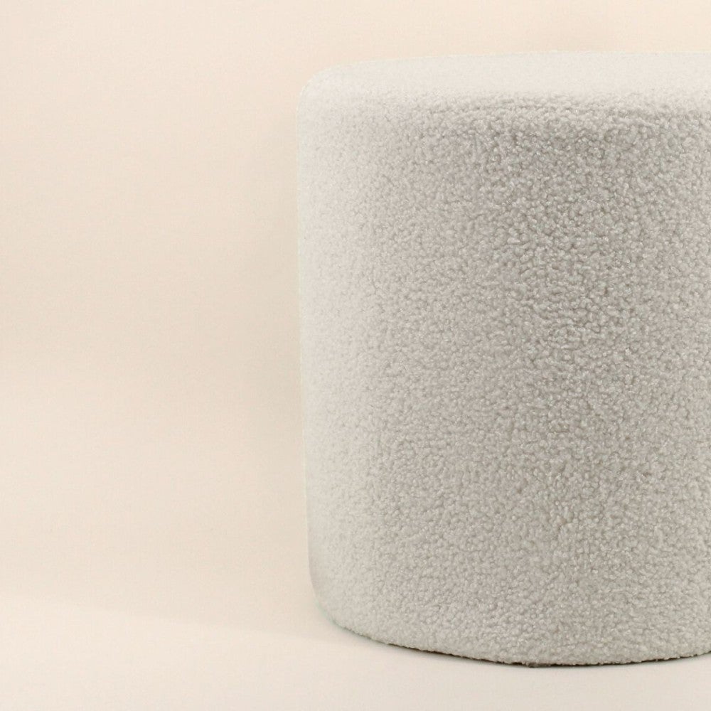 Pouf rond en tissu bouclette 33cm - Ornami - 3