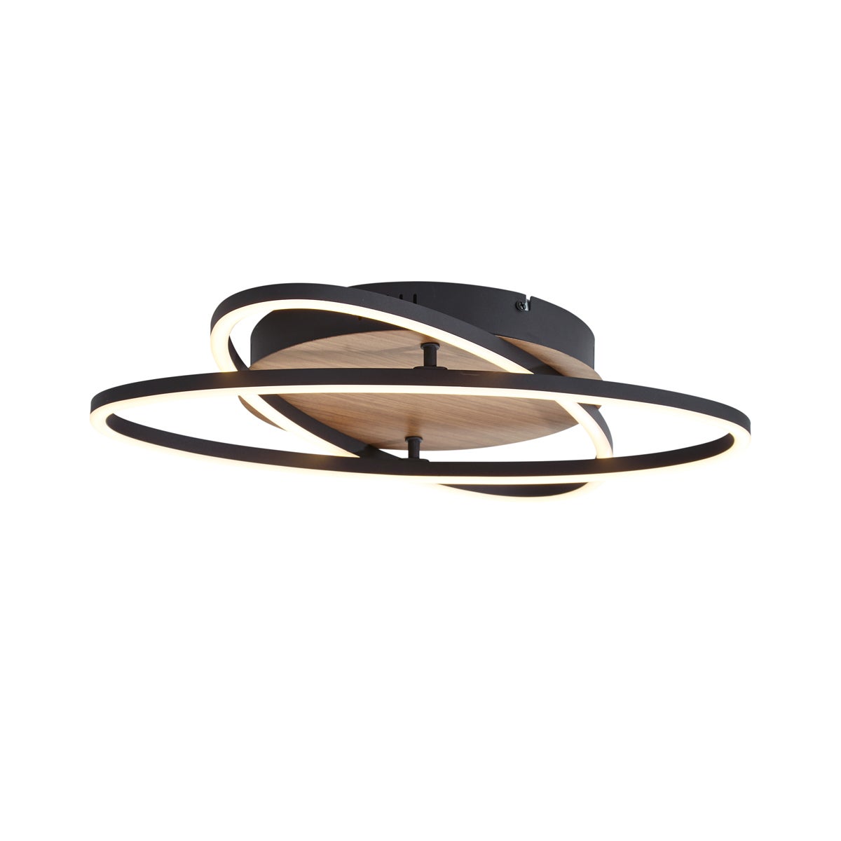 Qazqa nowoczesny plafon - Kane - czarny, okrągły, led zintegrowana 28w zestawie, Integrated led, 2700k, ciepła biel